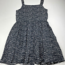 Load image into Gallery viewer, Girls Anko, navy &amp; white viscose summer dress, EUC, size 10, L: 74cm