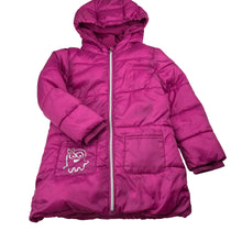 Load image into Gallery viewer, Girls Lily &amp; Dan, fleece lined hooded jacket / coat, L: 50cm, GUC, size 3-4,  