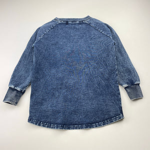 Boys OOVY, knit denim long sleeve top, shark, light wear on cuffs, FUC, size 3,  