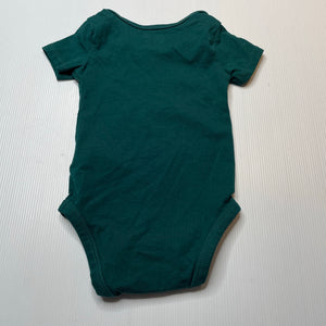 Unisex Puma, green cotton bodysuit / romper, EUC, size 00,  