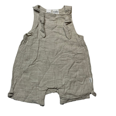 Unisex Toshi, cotton / linen romper / shortalls, EUC, size 2,  