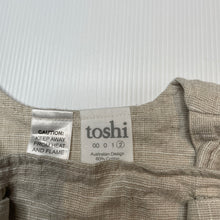 Load image into Gallery viewer, Unisex Toshi, cotton / linen romper / shortalls, EUC, size 2,  