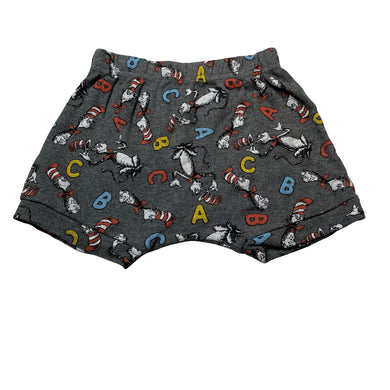 Unisex Dr Seuss, Cat in the Hat shorts, elasticated, GUC, size 0,  