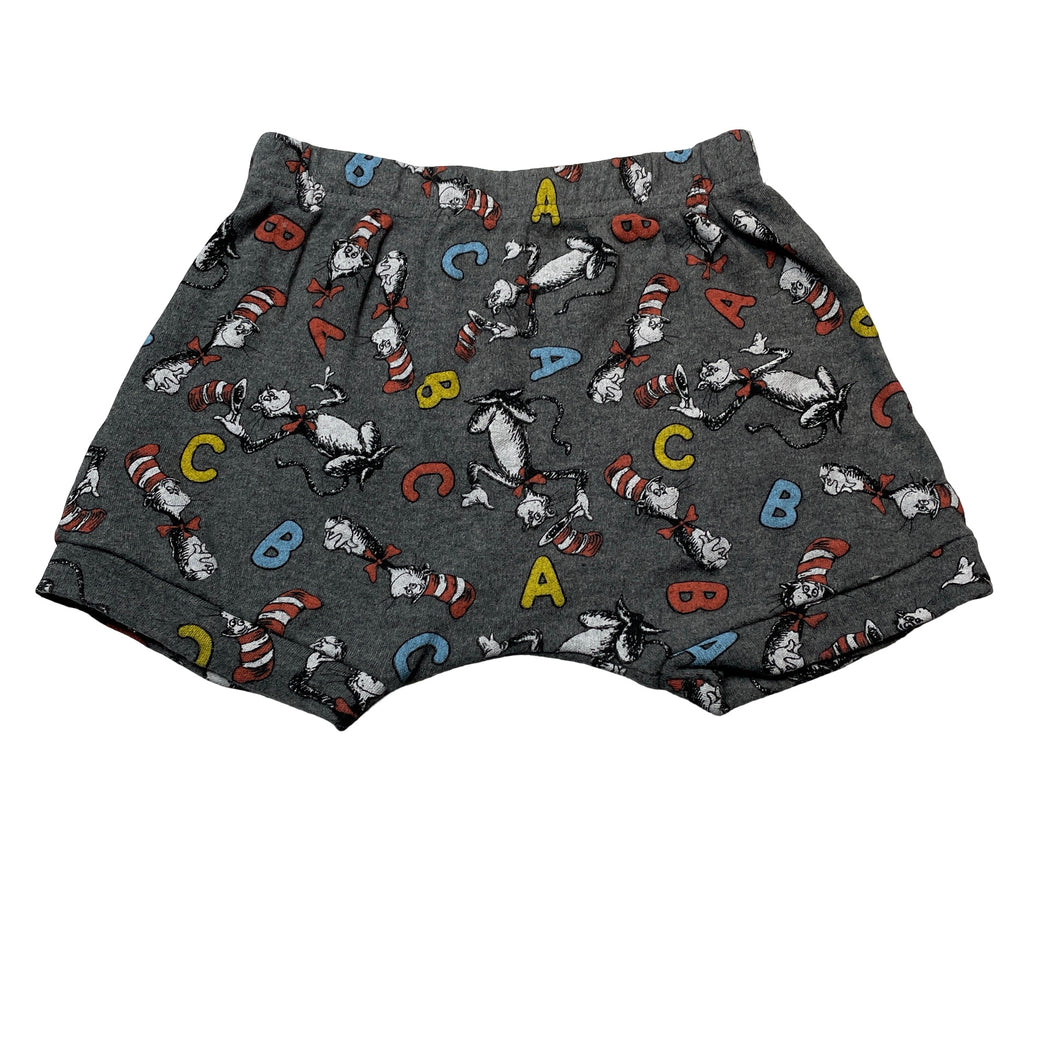 Unisex Dr Seuss, Cat in the Hat shorts, elasticated, GUC, size 0,  