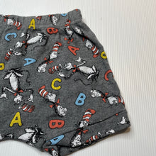 Load image into Gallery viewer, Unisex Dr Seuss, Cat in the Hat shorts, elasticated, GUC, size 0,  
