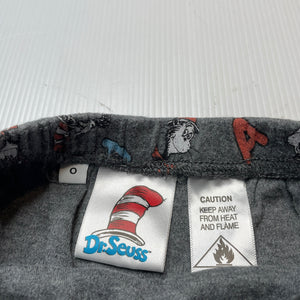 Unisex Dr Seuss, Cat in the Hat shorts, elasticated, GUC, size 0,  