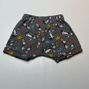 Unisex Dr Seuss, Cat in the Hat shorts, elasticated, GUC, size 0,  
