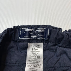 Boys Next, navy cotton shorts, adjustable, GUC, size 2-3,  
