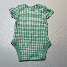 Load image into Gallery viewer, Unisex Baby Berry, green check cotton bodysuit / romper, GUC, size 000,  