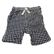 Load image into Gallery viewer, Boys Anko, navy check lightweight cotton shorts, elasticated, GUC, size 2,  