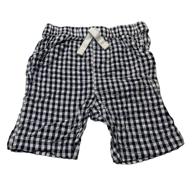 Boys Anko, navy check lightweight cotton shorts, elasticated, GUC, size 2,  
