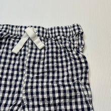 Load image into Gallery viewer, Boys Anko, navy check lightweight cotton shorts, elasticated, GUC, size 2,  