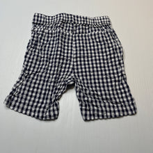 Load image into Gallery viewer, Boys Anko, navy check lightweight cotton shorts, elasticated, GUC, size 2,  