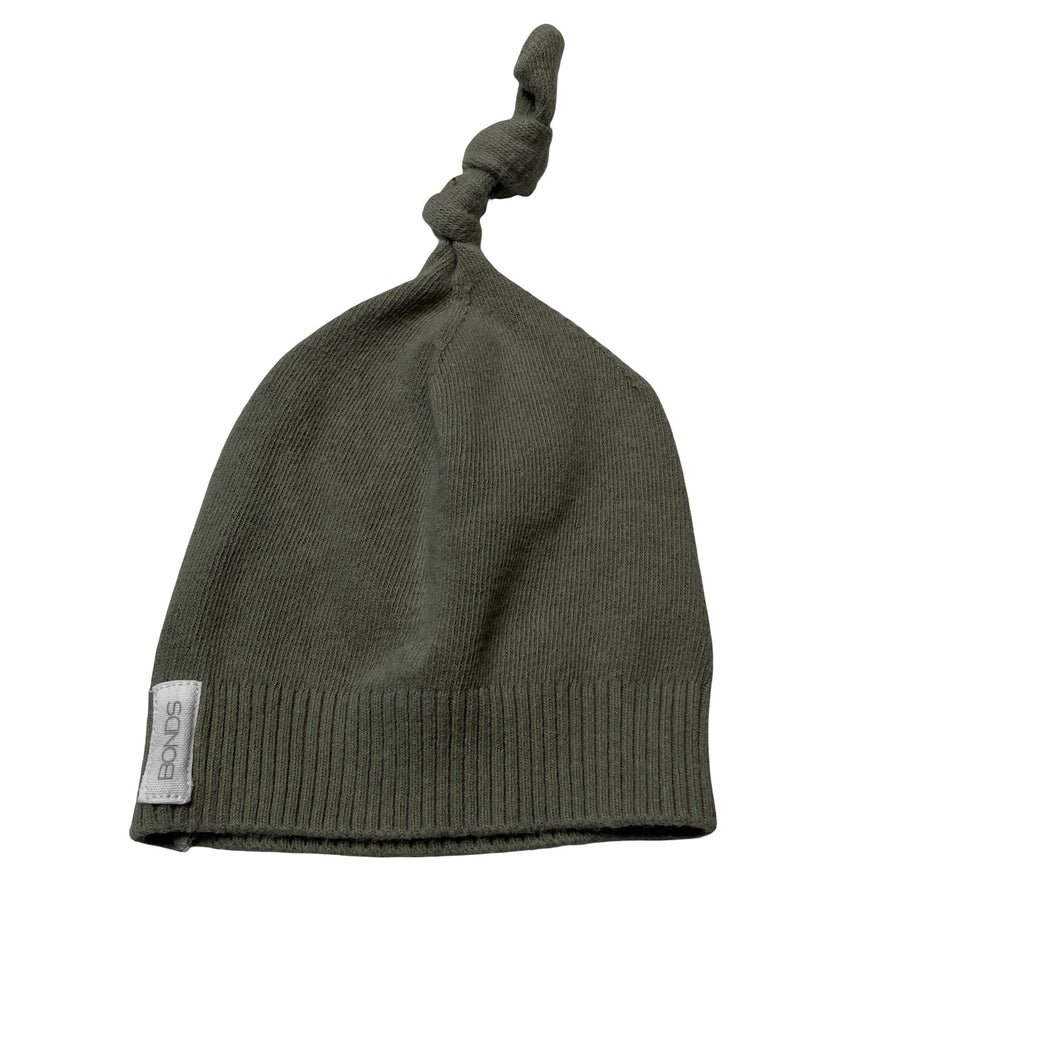 Unisex Bonds, khaki stretchy knit hat / beanie, GUC, size 000,  