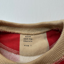 Load image into Gallery viewer, Boys Olive and The Captain, striped lightweight sweater / long sleeve top, tiger, EUC, size 1,  