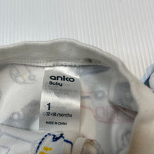 Load image into Gallery viewer, Boys Anko, soft cotton zip coverall / romper, FUC, size 1,  