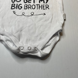Unisex white, cotton bodysuit / romper, EUC, size 00,  
