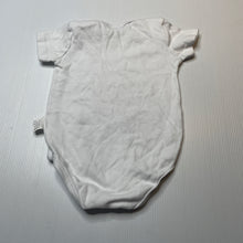 Load image into Gallery viewer, Unisex white, cotton bodysuit / romper, EUC, size 00,  