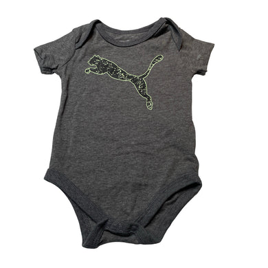 Unisex Puma, grey marle bodysuit / romper, EUC, size 00,  