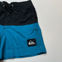 Load image into Gallery viewer, Boys Quiksilver, blue &amp; black board shorts, elasticated, EUC, size 2,  