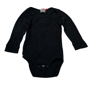 Unisex Higgledee, black cotton bodysuit / romper, GUC, size 1,  