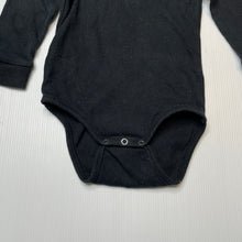Load image into Gallery viewer, Unisex Higgledee, black cotton bodysuit / romper, GUC, size 1,  