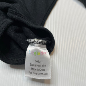 Unisex Higgledee, black cotton bodysuit / romper, GUC, size 1,  