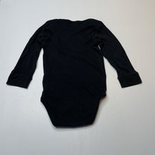 Load image into Gallery viewer, Unisex Higgledee, black cotton bodysuit / romper, GUC, size 1,  