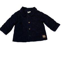 Load image into Gallery viewer, Unisex David Jones, wadded navy corduroy jacket, poppers, EUC, size 0,  