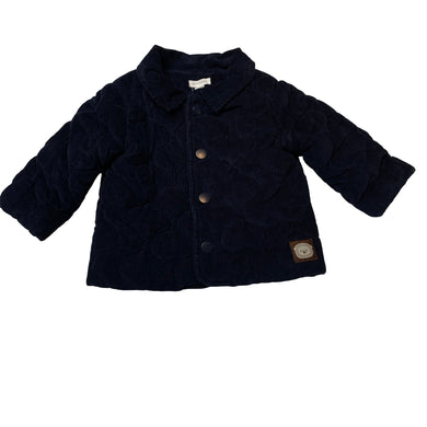 Unisex David Jones, wadded navy corduroy jacket, poppers, EUC, size 0,  