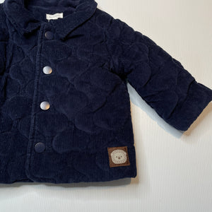 Unisex David Jones, wadded navy corduroy jacket, poppers, EUC, size 0,  