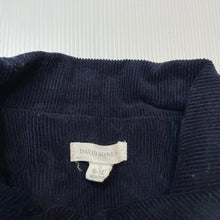 Load image into Gallery viewer, Unisex David Jones, wadded navy corduroy jacket, poppers, EUC, size 0,  