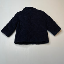 Load image into Gallery viewer, Unisex David Jones, wadded navy corduroy jacket, poppers, EUC, size 0,  