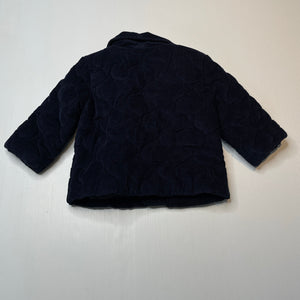 Unisex David Jones, wadded navy corduroy jacket, poppers, EUC, size 0,  