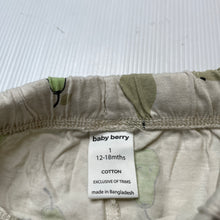 Load image into Gallery viewer, Unisex Baby Berry, lightweight cotton shorts, elasticated, pears, GUC, size 1,  