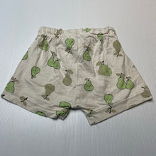 Load image into Gallery viewer, Unisex Baby Berry, lightweight cotton shorts, elasticated, pears, GUC, size 1,  
