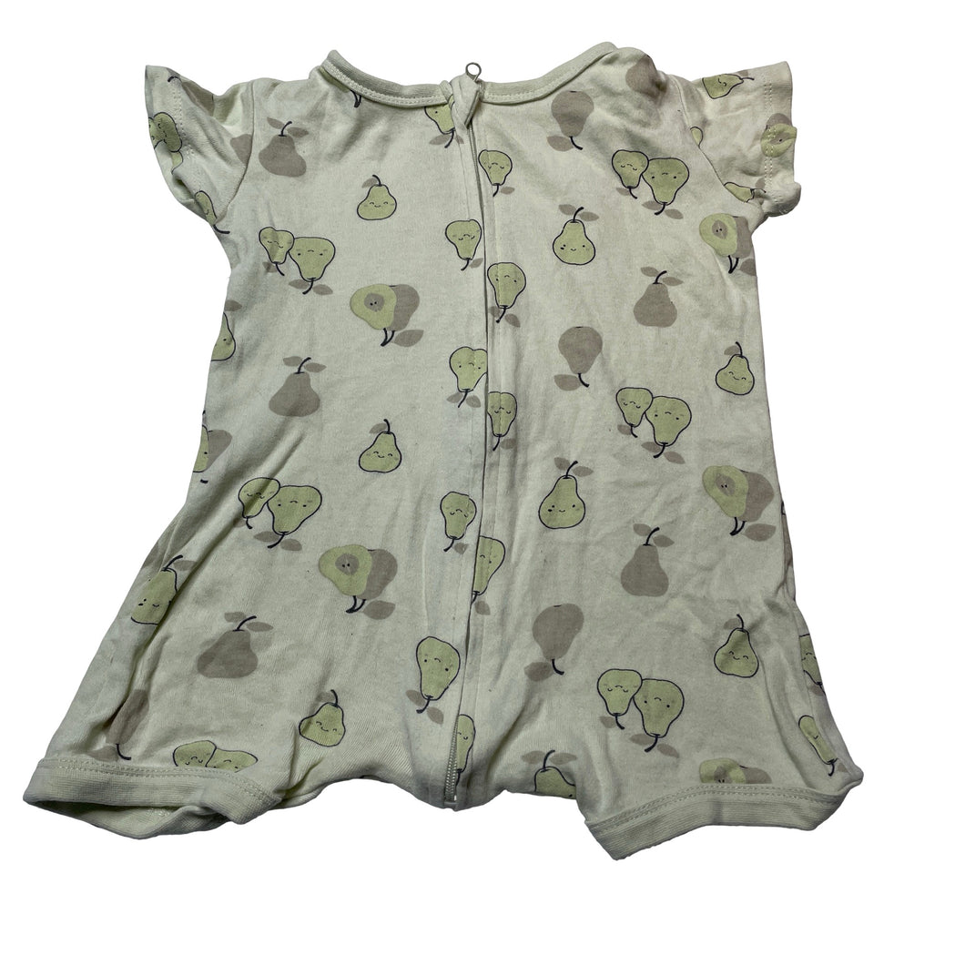 Unisex Baby Berry, soft cotton zip romper, pears, GUC, size 1,  