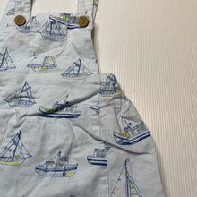 Load image into Gallery viewer, Boys purebaby, lightweight organic cotton / linen romper / shortalls, EUC, size 1,  