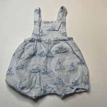 Load image into Gallery viewer, Boys purebaby, lightweight organic cotton / linen romper / shortalls, EUC, size 1,  