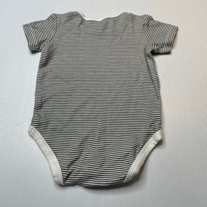 Unisex Anko, striped organic cotton bodysuit / romper, FUC, size 0,  