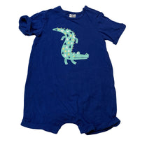 Load image into Gallery viewer, Boys Target, blue stretchy romper, crocodile, GUC, size 2,  