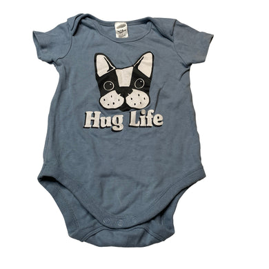 Unisex Baby Berry, cotton bodysuit / romper, dog, GUC, size 2,  