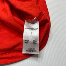 Load image into Gallery viewer, Boys Brilliant Basics, red cotton singlet / tank top, EUC, size 1,  
