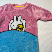 Load image into Gallery viewer, Girls Peter Alexander, Miffy soft fleece coverall / romper, labels removed, GUC, size 000,  