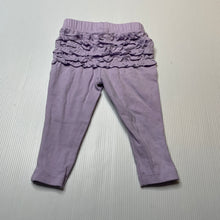 Load image into Gallery viewer, Girls Dymples, purple ruffle leggings / bottoms, EUC, size 000,  