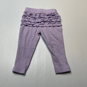Girls Dymples, purple ruffle leggings / bottoms, EUC, size 000,  