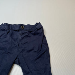 Boys Target, navy stretch cotton chino pants, adjustable, Inside leg: 26.5cm, GUC, size 1,  