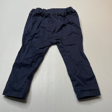 Load image into Gallery viewer, Boys Target, navy stretch cotton chino pants, adjustable, Inside leg: 26.5cm, GUC, size 1,  