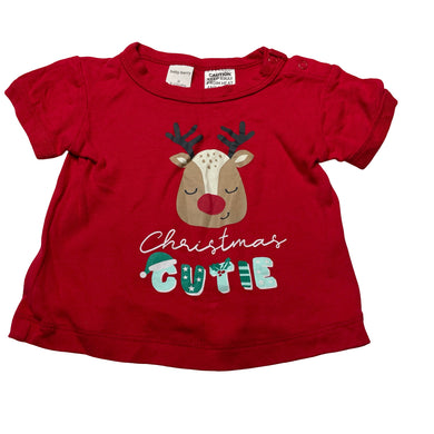 Unisex Baby Berry, cotton Christmas tee / top, GUC, size 0,  