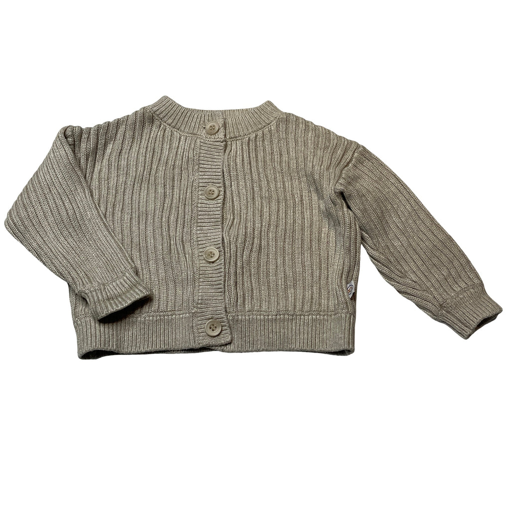 Unisex HALO & HORNS, bamboo / cotton knit cardigan, GUC, size 000,  